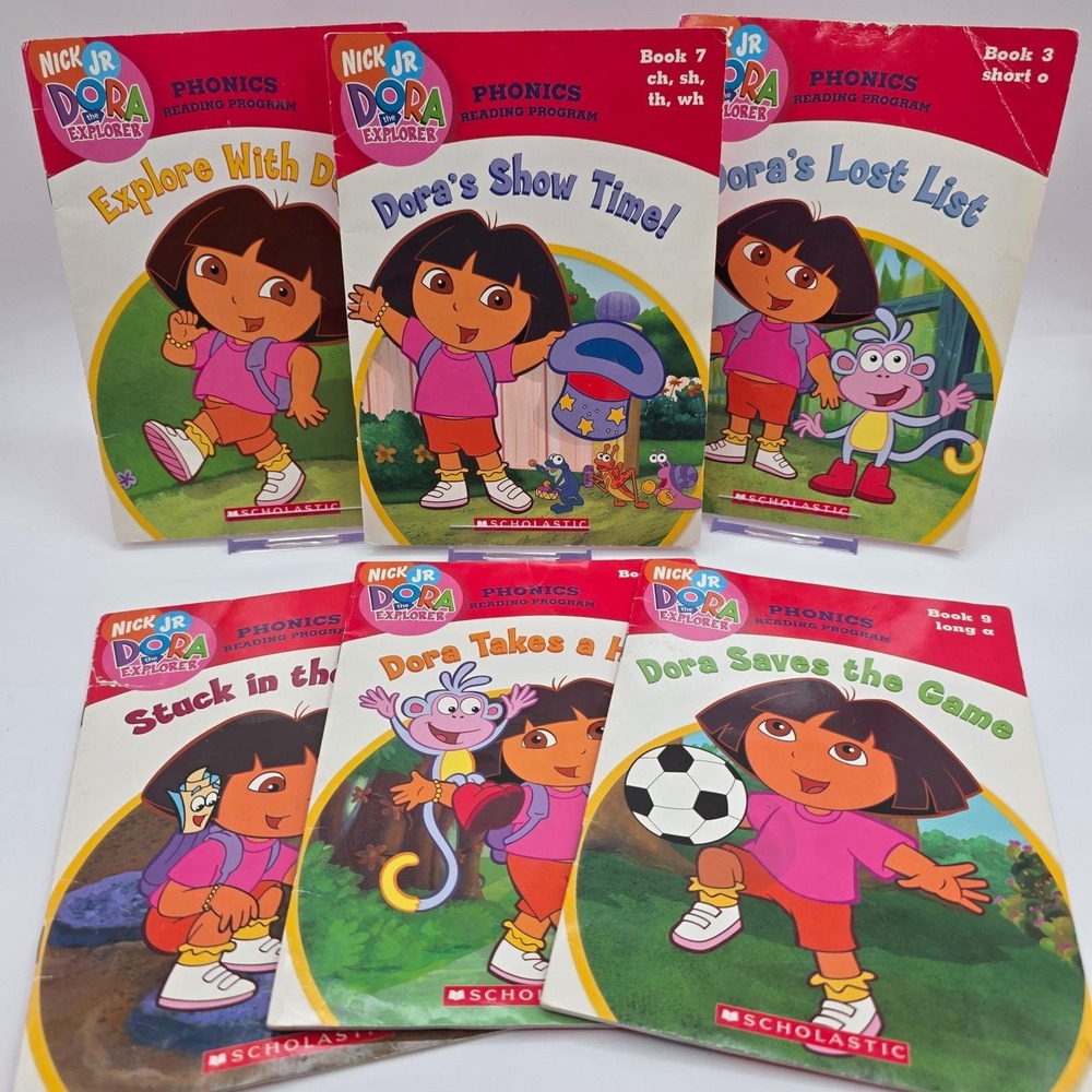 Dora the Explorer Phonics Reading Program Scholastic Book Lot of 6 Nick Jr Kids